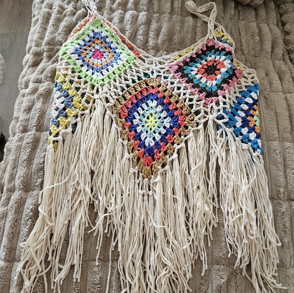 Colorful Crochet Fringe Top - Picture 1 of 1